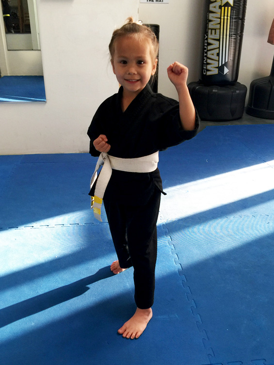 5 year-old karate girl vs. Master Bob White!
